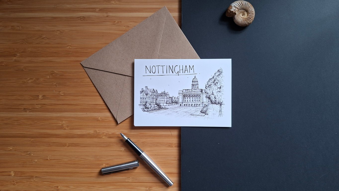Nottingham Skyline Greetings Card