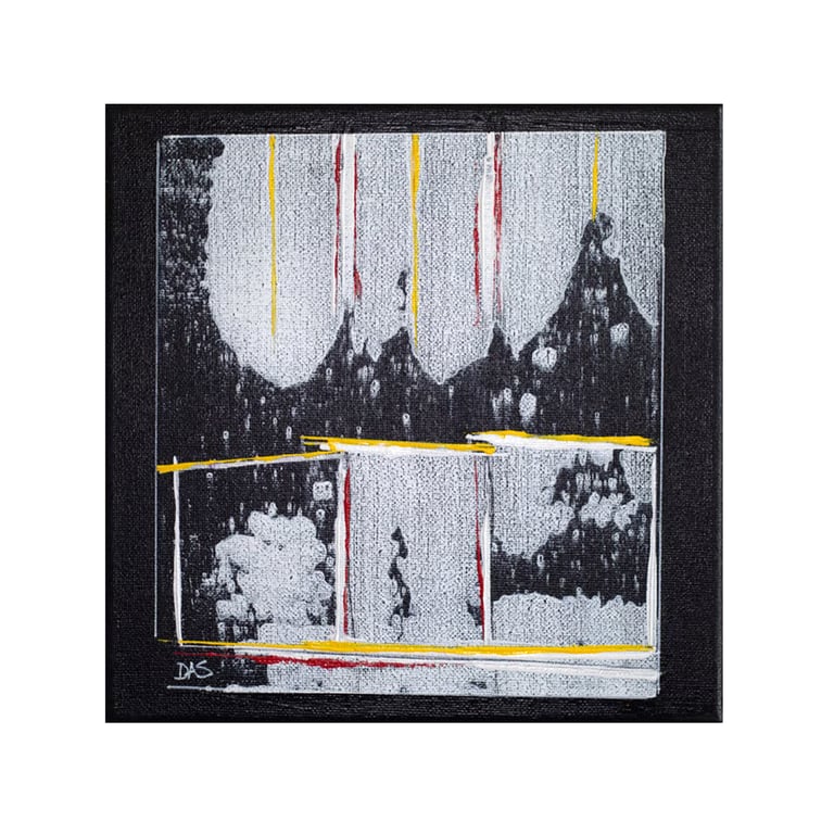 'Little Boxes' Abstract Acrylic Painting on Canvas