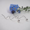 minimalist silver stud earrings, small studs, long silver earring studs