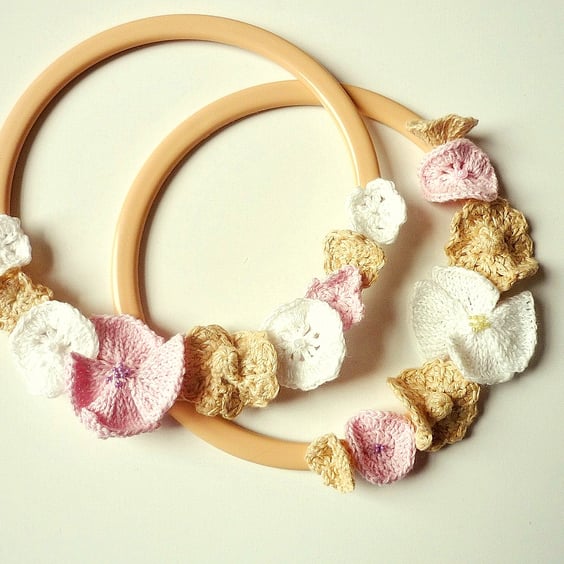 Floral wreath set - Nursery wall decor - Housewarming gift 