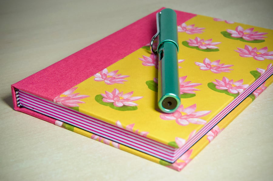B6 Quarter-bound Hardback Notebook with decorative cover
