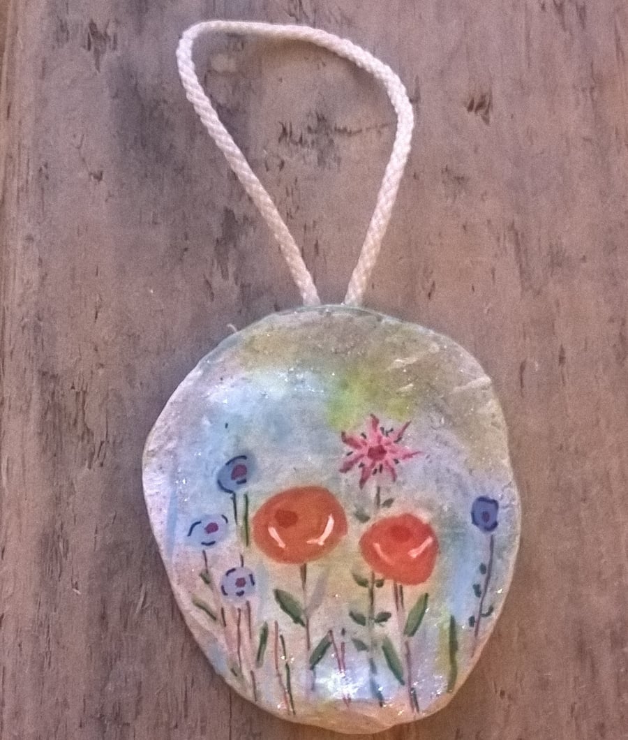 flower painted shell