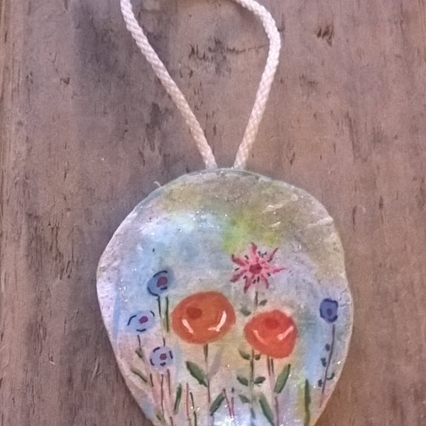 flower painted shell