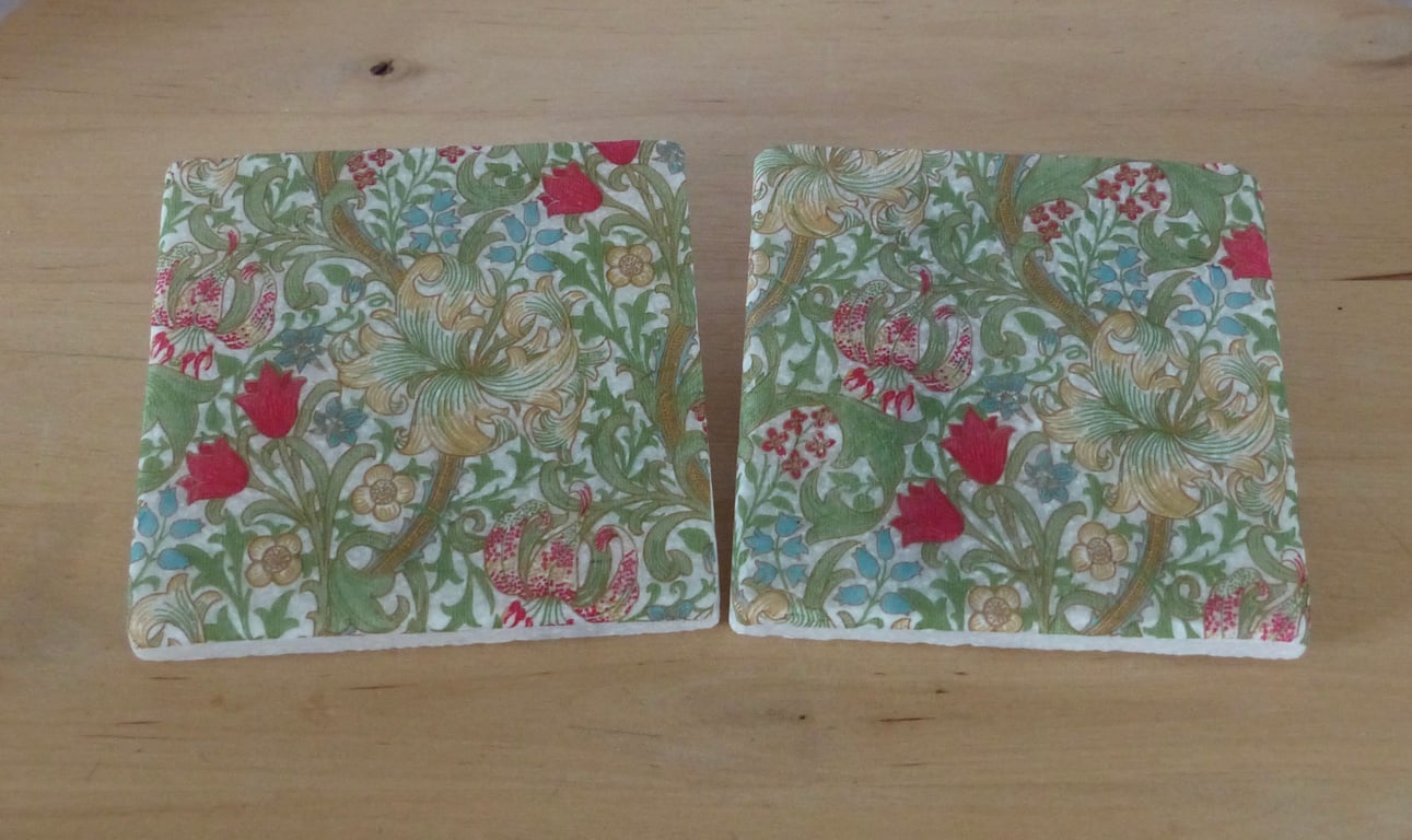 Marble 'William Morris' Design Coasters