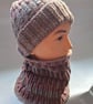 Lovely soft hand knitted Neck warmer and hat