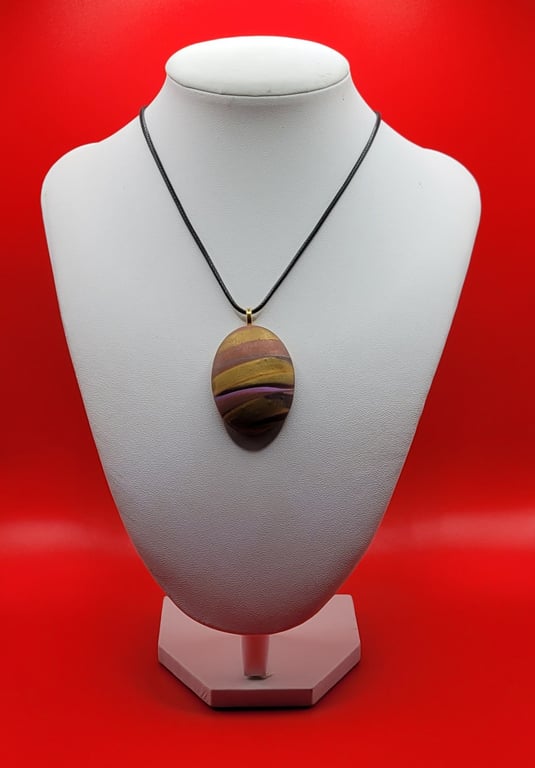 Polymer clay pendant - handmade necklace - unique statement jewellery