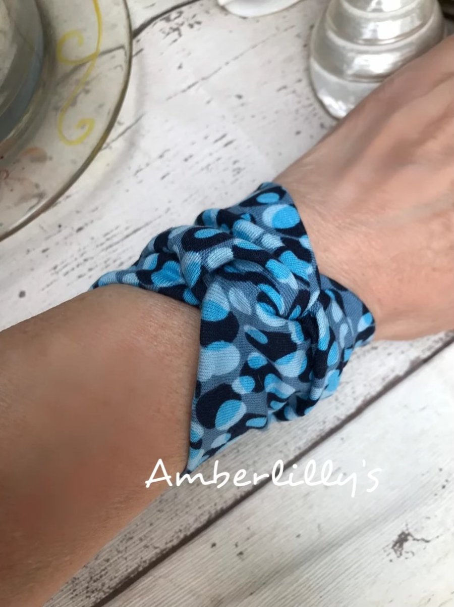 Stretch blue cuff bracelet 