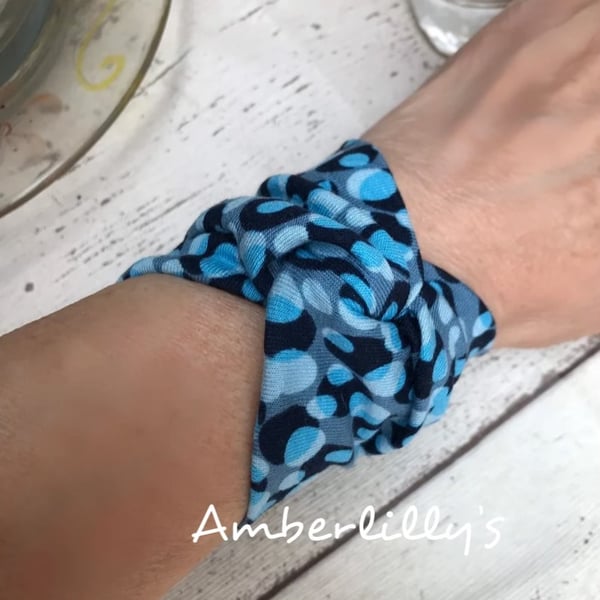 Stretch blue cuff bracelet 