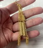 Long dangle gold plated earrings, Handmade bead-woven jewellery  - Image 6