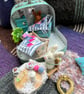 Baby rabbit Nursery doll's house in a suitcase 