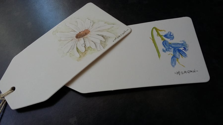 HAND PAINTED FLOWER GIFT TAGS