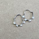 Silver hoop earrings wrapped with vintage freshwater pearls