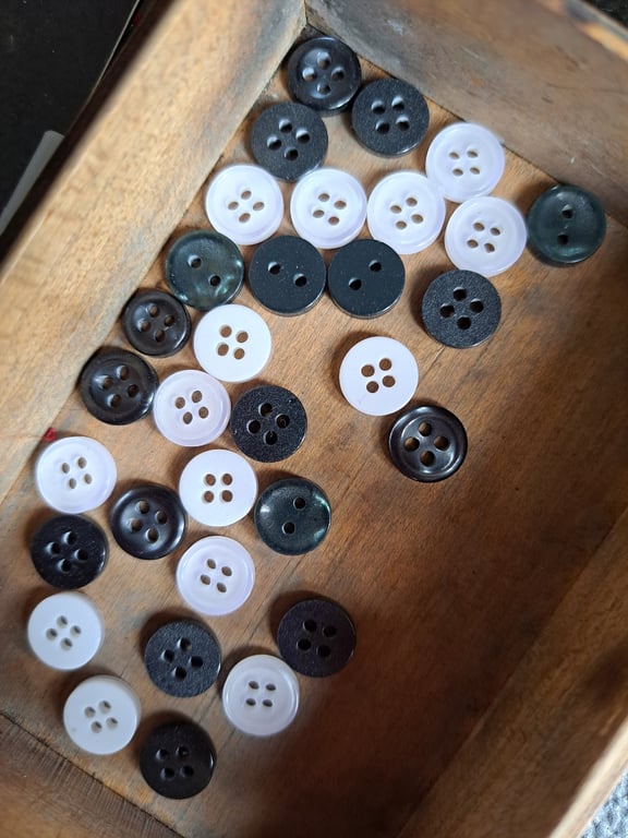 Black and White Shirt Buttons 