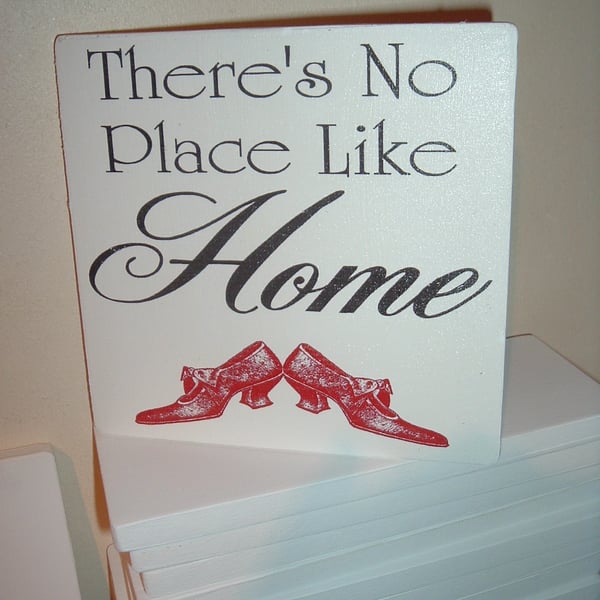 Wizard of oz red shoes sign no place like home