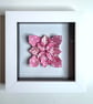 Framed Origami Hydrangea Tessellation (pink on white)