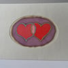 Card, Entwined Hearts Silk Painting, Valentine's Day