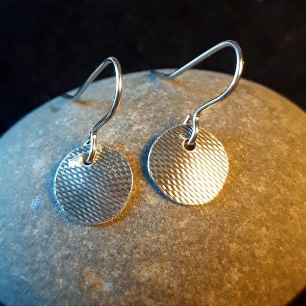 Little Silver Textured Dangly Domes