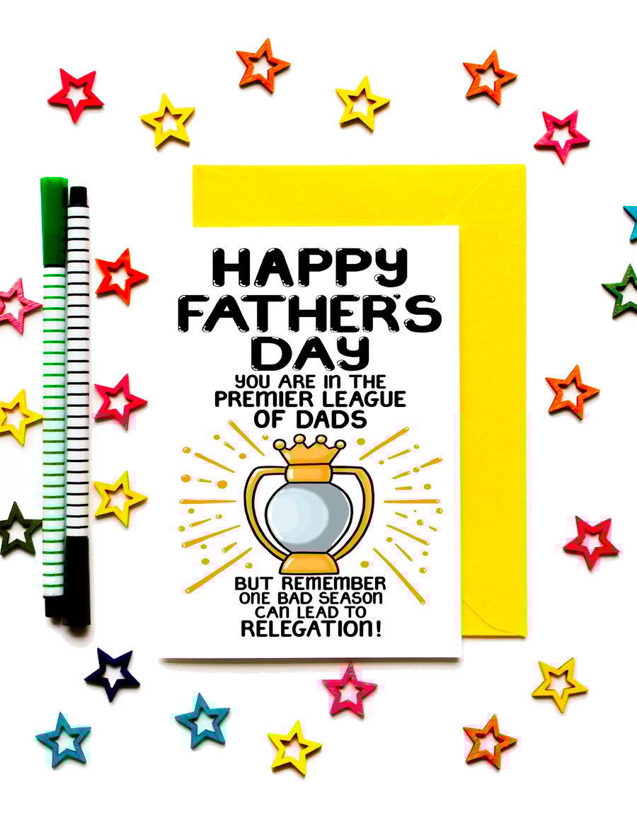 Funny Football Father's Day Card For Dad From Daughter, Son, Stepchildren