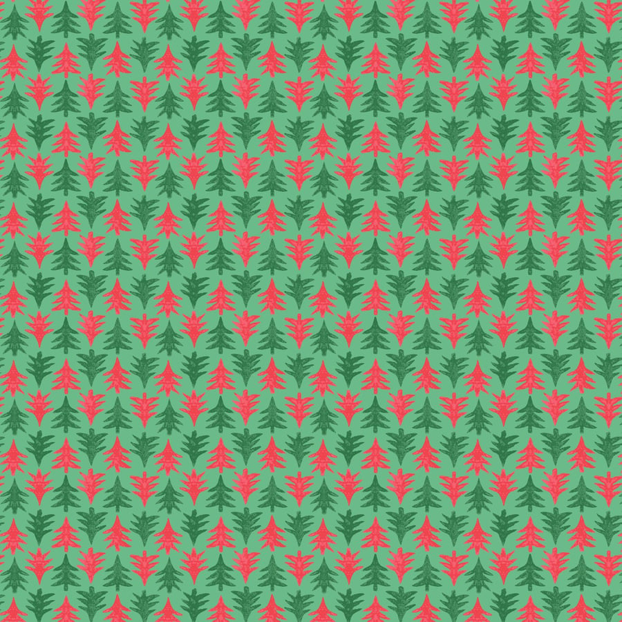Liberty Merry and Bright Christmas Fabric - Festive Firs Green
