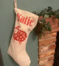 Sheep themed personalised Christmas Stocking