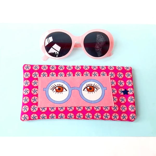 Magenta Pink Sunglasses or Glasses Pouch