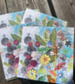 4 x floral collage greeting cards 