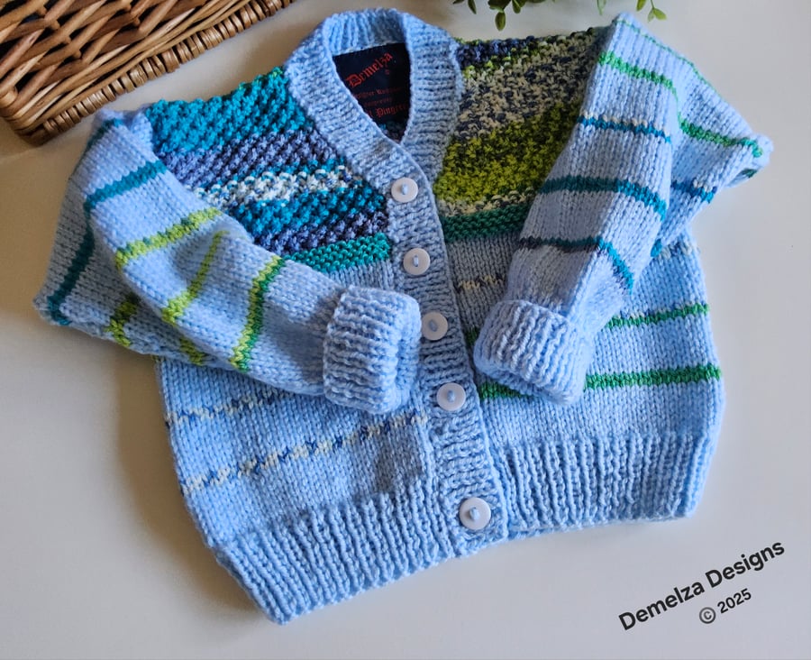 Designer Baby Boy's Hand Knitted Cardigan  1-2 years size