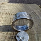 King George V 1918 sterling silver Half Crown coin ring 