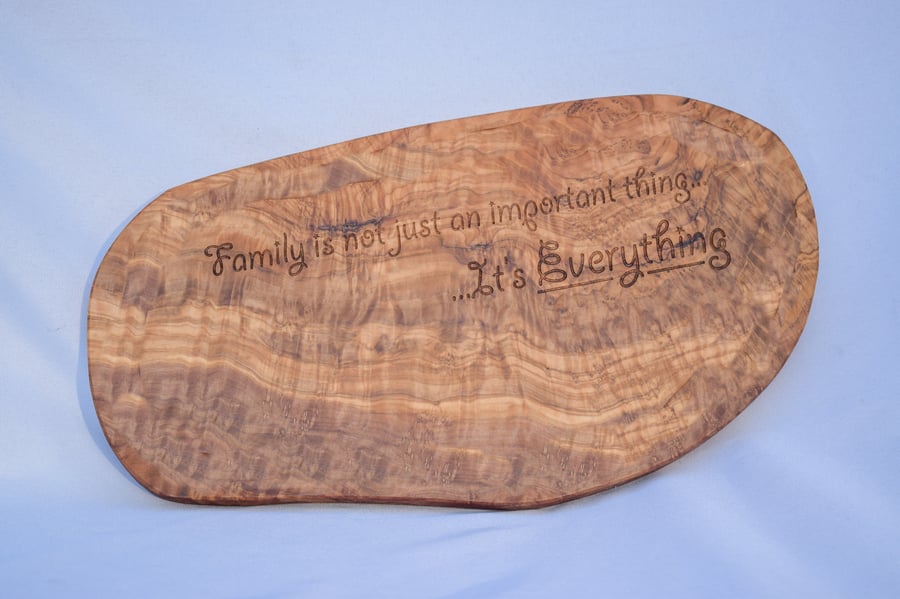 Large Rustic Olive Wood Slice - Personalised to Order - Kitchen Board