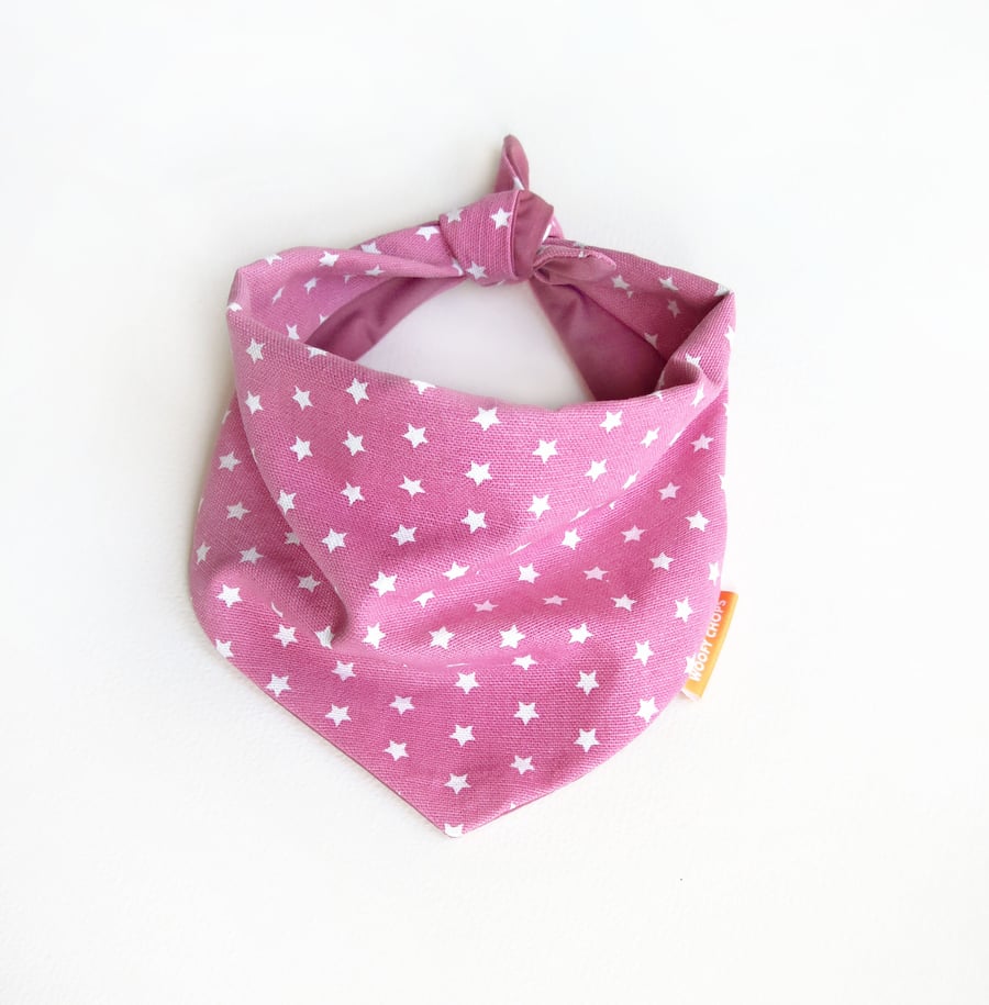 Pink Star Dog Bandana - Extra Small