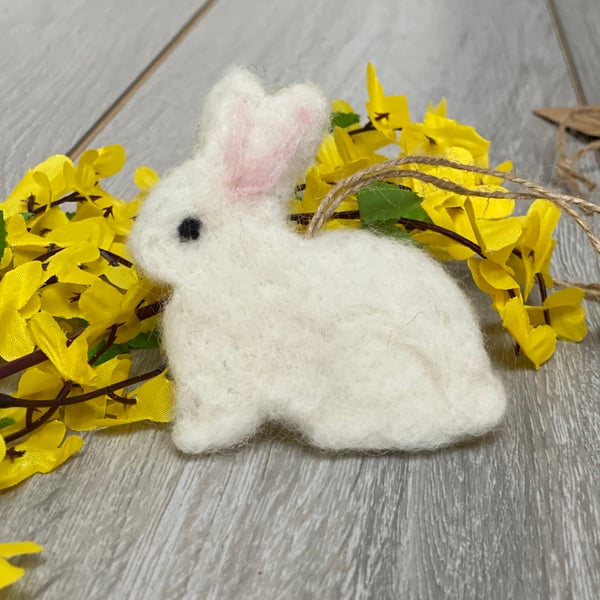 Cream Needle Felted Bunny