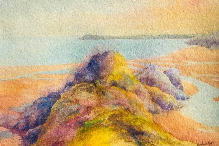 The Gower . Three Cliffs Bay . Signed Special Edition Print 
