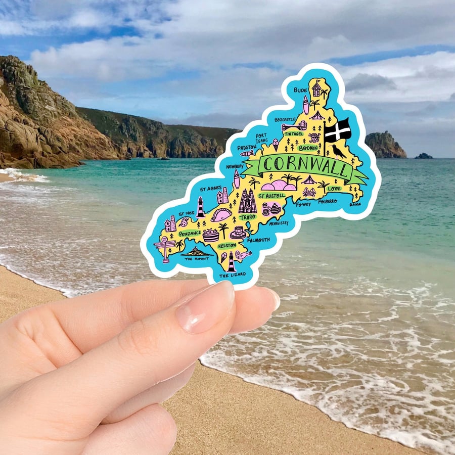 Cornwall Map Sticker