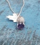Amethyst Thistle  & leaf Necklace - Image 4