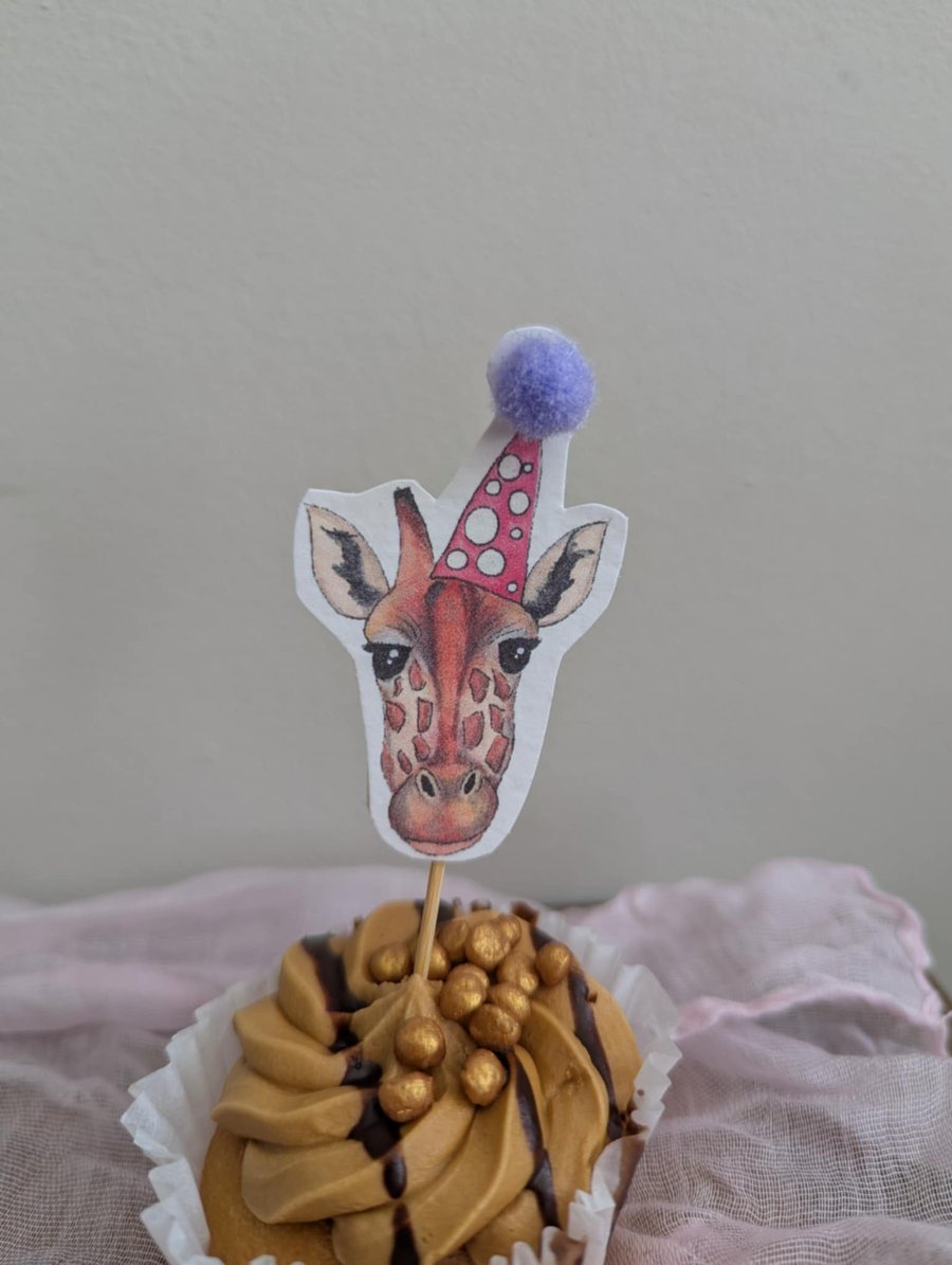 Giraffe Birthday Cake Toppers