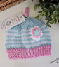 SALE Designer Newborn Knotted Pixie Hat with Cotton - Image 2