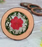 Floral wooden coaster