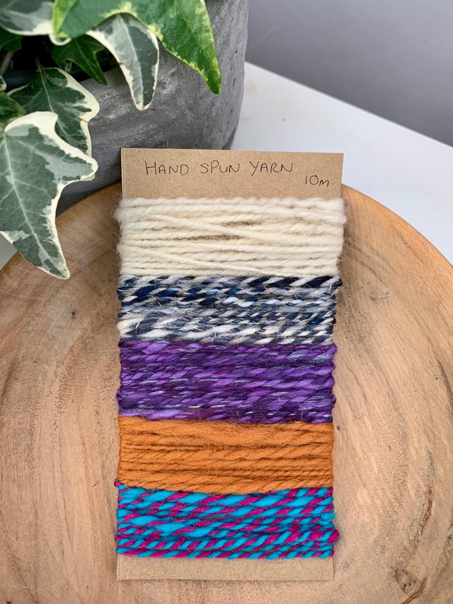 Hand spun yarn bundle, craft twine, 