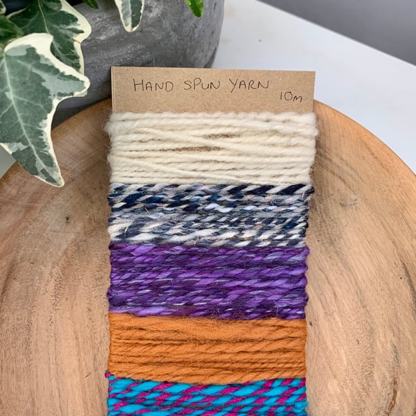Hand spun yarn bundle, craft twine, 