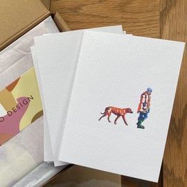 Cards JUST A MAN AND HIS DOG birthday father's day 5 pack 