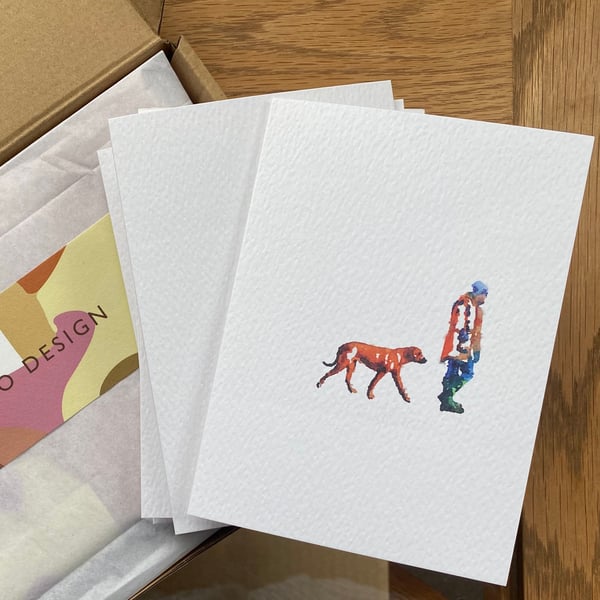 Cards for him MAN AND HIS DOG birthday father's grandad day 5 pack 