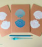 Scallop seashell hand printed lino A5 notebook - white ink on brown kraft cover - Image 5