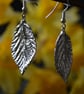 Rose leaf pewter earrings - Image 1