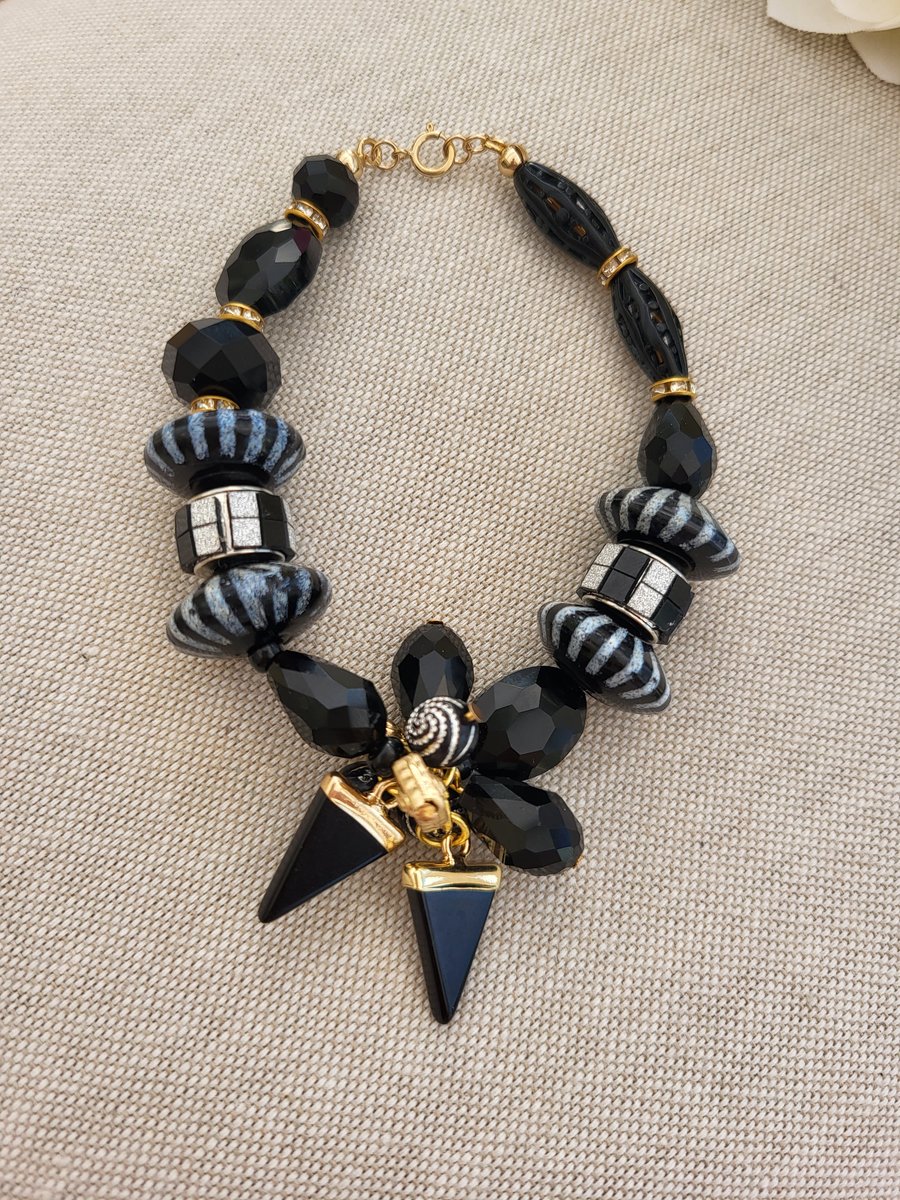 Chunky black and gold bracelet