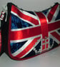 Coronation Special Ribbon Union Jack Handbag with sequin crown - Image 3