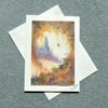 fantasy art watercolour hand painted blank card ( ref 635.E1 )