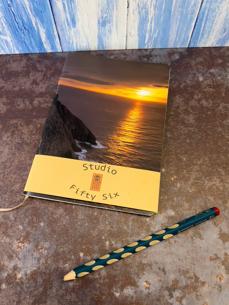 Notebook, Marine themed, A5 (ish), made from up-cycled and recycled materials.