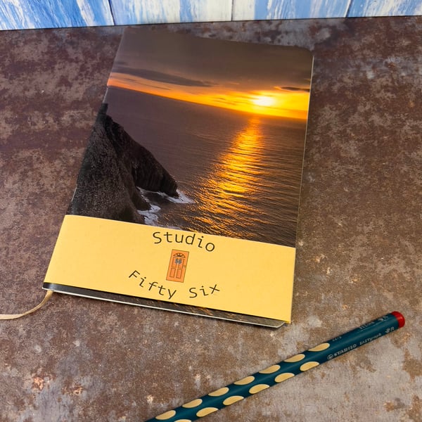 Notebook, Marine themed, A5 (ish), made from up-cycled and recycled materials.