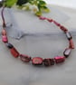 Copper rivershell twist pink red necklace - Image 1