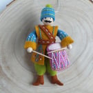 Drummer Drumming Wool Felt Christmas Ornament,12 days of Christmas Decoration